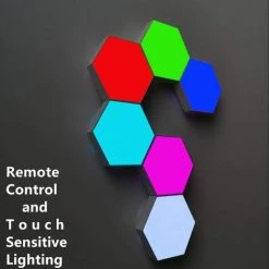 BAICCCF Panneau LED Pour Plafond Lot De 6 Appliques Murales Hexagonales Modulaires Sensibles Au Tactile Assemblage De Géométrie Créative LED Lumières Hexagonales Convient Pour Iving Room, Chambres, Amateurs De Bricolage, Cadeaux - - -Panneau LED Soldes 2022 61328173 2