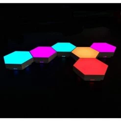 BAICCCF Panneau LED Pour Plafond Lot De 6 Appliques Murales Hexagonales Modulaires Sensibles Au Tactile Assemblage De Géométrie Créative LED Lumières Hexagonales Convient Pour Iving Room, Chambres, Amateurs De Bricolage, Cadeaux - - -Panneau LED Soldes 2022 61328173 3