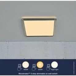 NORDLUX LIGHTING Nordlux OJA Panneau LED Dimmable Carré 29cm Nickel Brossé, 3000/4000K 11 NORDLUX LIGHTING Nordlux OJA Panneau LED Dimmable Carré 29cm Nickel Brossé, 3000/4000K -Panneau LED Soldes 2022 62399591 5