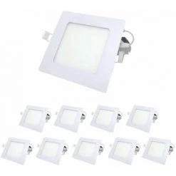 Downlight Dalle LED 6W Slim Carré BLANC (Pack De 10) - Blanc Froid 6000K - 8000K - SILUMEN
