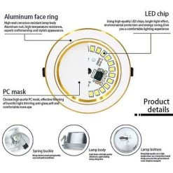 BDD Panneau LED Salon Downlight LED Encastré Plafonnier (5W Blanc Froid) 9 BDD Panneau LED Salon Downlight LED Encastré Plafonnier (5W Blanc Froid) -Panneau LED Soldes 2022 65374941 3