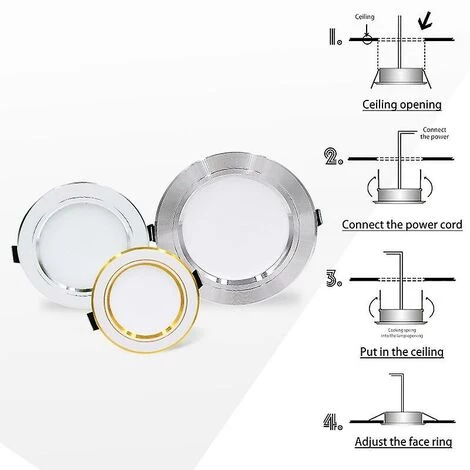 BDD Panneau LED Salon Downlight LED Encastré Plafonnier (5W Blanc Froid) 7 BDD Panneau LED Salon Downlight LED Encastré Plafonnier (5W Blanc Froid) – Image 5