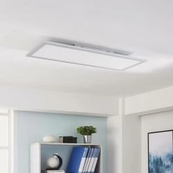 LAMPENWELT LED Plafonnier à Intensité Variable 'Lysander' En Aluminium Pour Bureau - Argenté, Blanc -Panneau LED Soldes 2022 8054141 3