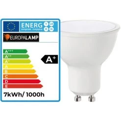 EUROPALAMP 50 Spots Encastrable Orientable Alu Brossé Avec GU10 LED De 7W Eqv. 56W Blanc Froid 6000K - Blanc Froid 6000K -Panneau LED Soldes 2022 9350703 5